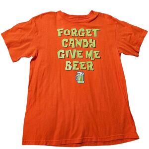 Pro Weight Size L Orange T-Shirt Forget Candy Give Me Beer